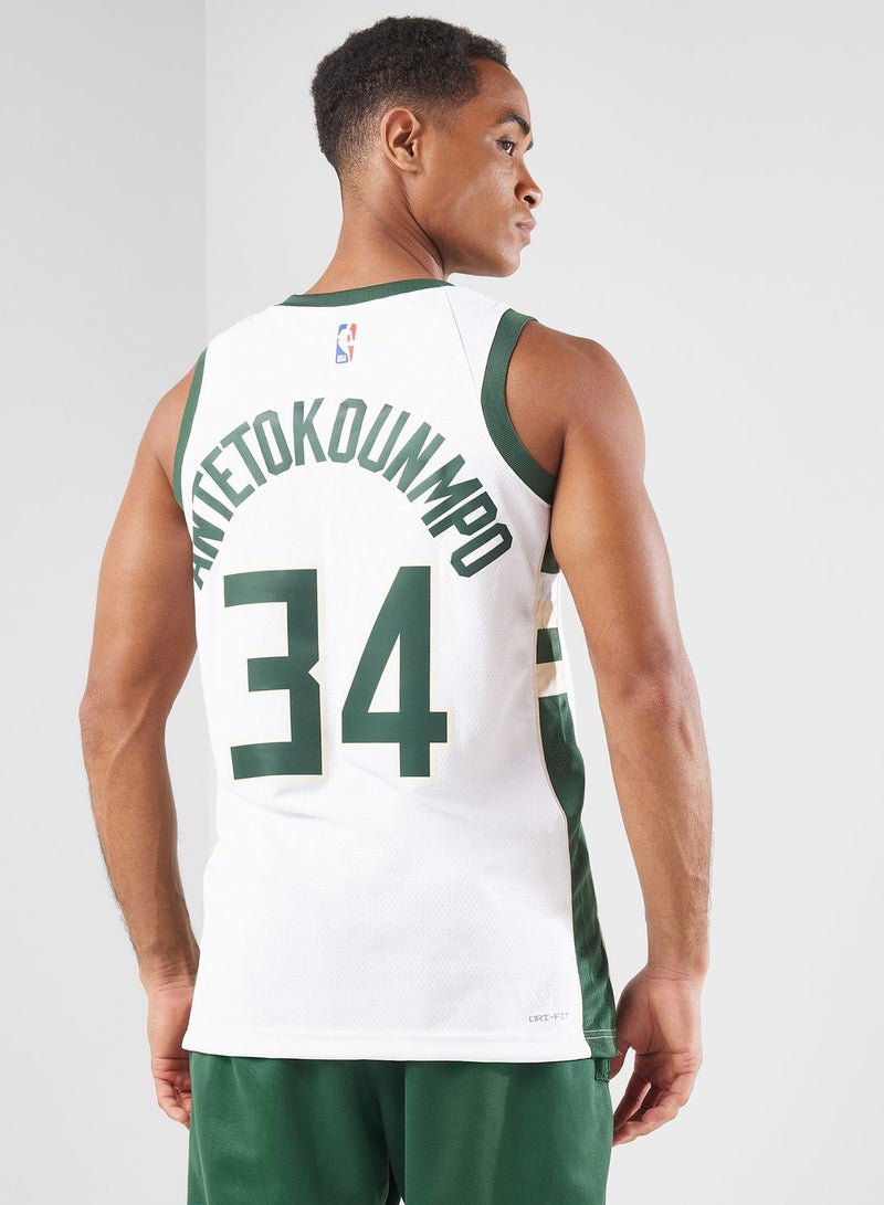 Nike Milwaukee Bucks Dri-Fit Swimming Jersey - Image 3