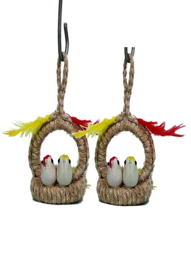 CEUTA Chidiya Decorative Artificial Birds Nest Wall Hanging (Multicolour, Set of 2) - Image 1