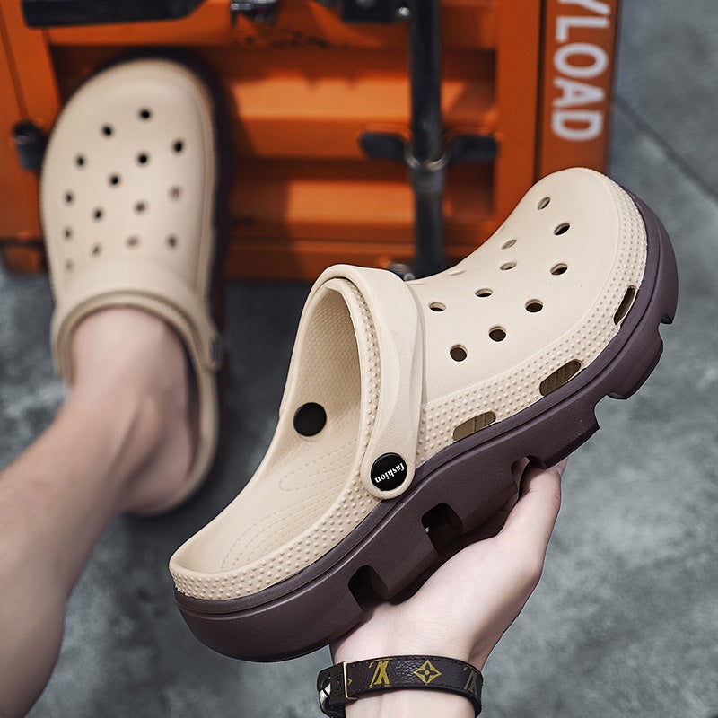 Croc Shoes Couple Style Outdoor Beach Shoes For Men, Non-Slip Casual Breathable Closed-Toe Slippers, Summer Sandals For Women - Image 1