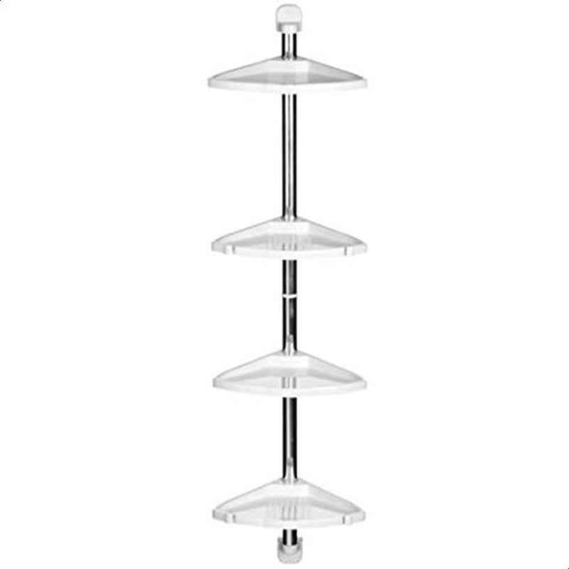 Plastic Telescopic Corner Bathroom Storage Shelf