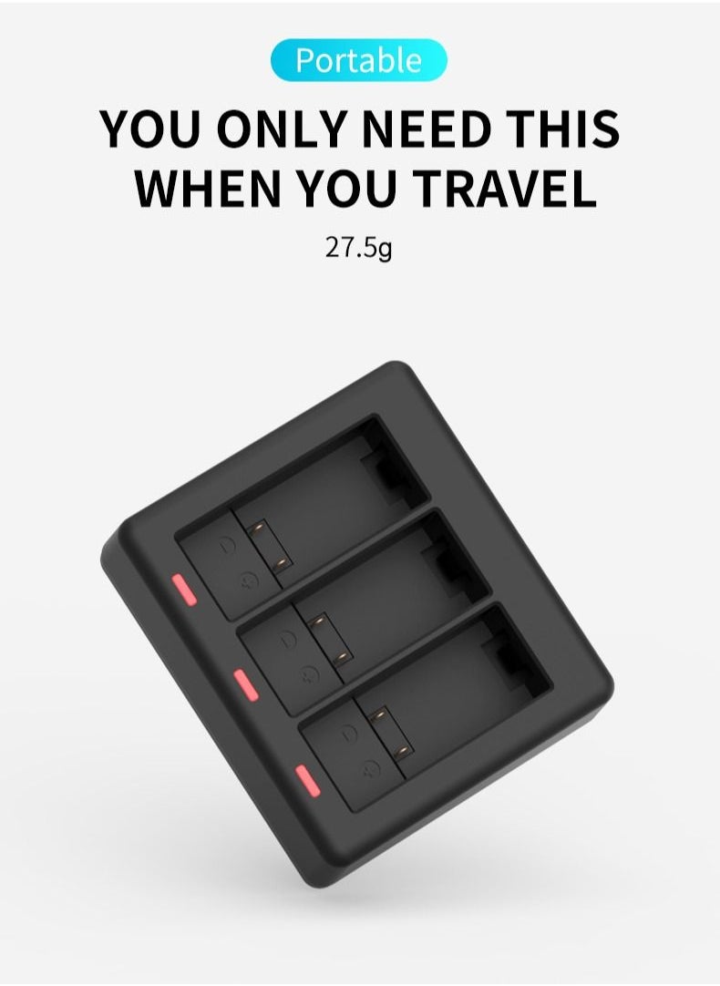 TELESIN - TELESIN 3-Channel Battery Charing Dock for GoPro HERO11 HERO10 HERO9 - Image 1