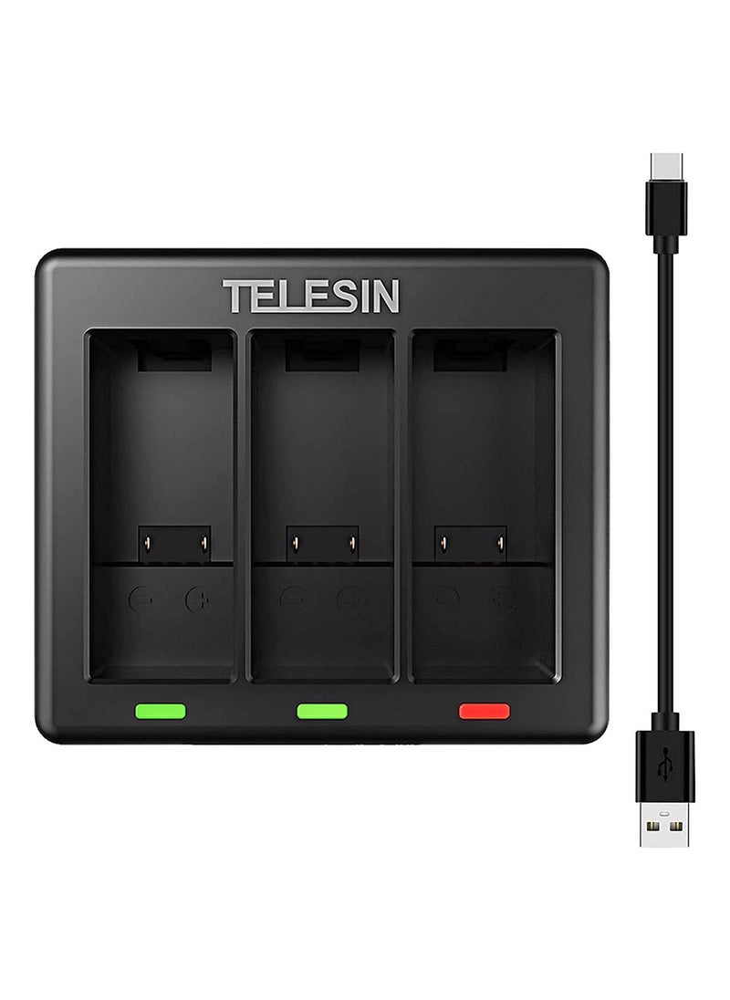 TELESIN - TELESIN 3-Channel Battery Charing Dock for GoPro HERO11 HERO10 HERO9 - Image 1