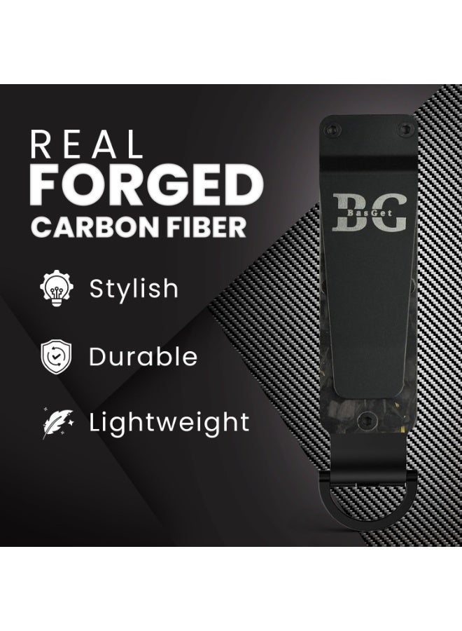 BasGet Dark Yellow Flakes Real Carbon Fiber And Aluminum Key Holder - Image 3