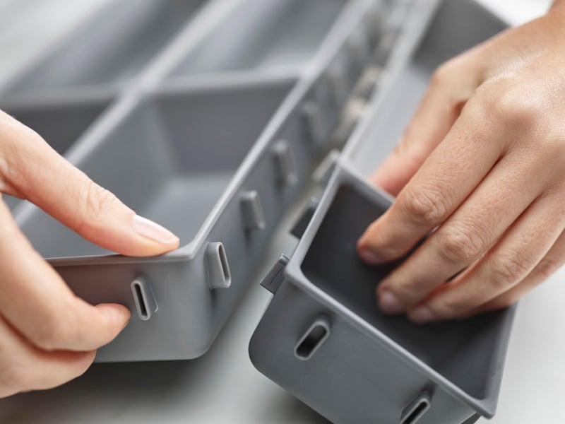 Joseph Joseph Blox 7 Piece Plastic Storage Trays Cosmetics, Stationary, Utensils Drawer Organizer Grey - Image 2