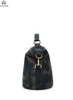 BLLE ROWN Women Durable Nylon Green Camo Handbag Waterproof Casual Lightweight Travel Shopping Shoulder Bag Crossbody Bag  - Image 2