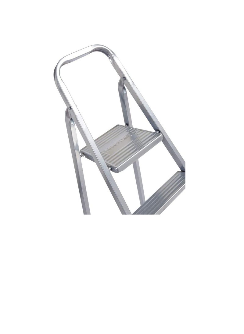 ROBUSTLINE Robustline Heavy Duty Steel Ladder, Ultra Stable Folding Ladder. (7 Step, Silver)  - Image 2