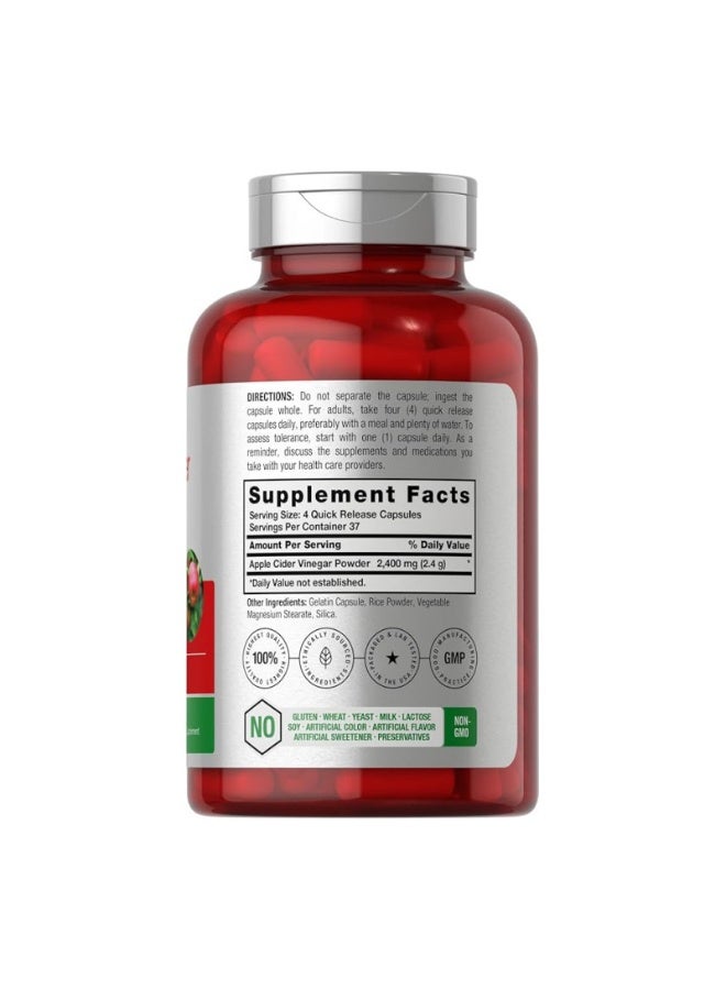 هرباخ كبسولات خل التفاح النباتية 2400 ملغ | 150 كبسولة | بنكهة التفاح الطبيعية | خالية من الكائنات المعدلة وراثياً وخالية من الغلوتين | بواسطة هورباخ - Image 4