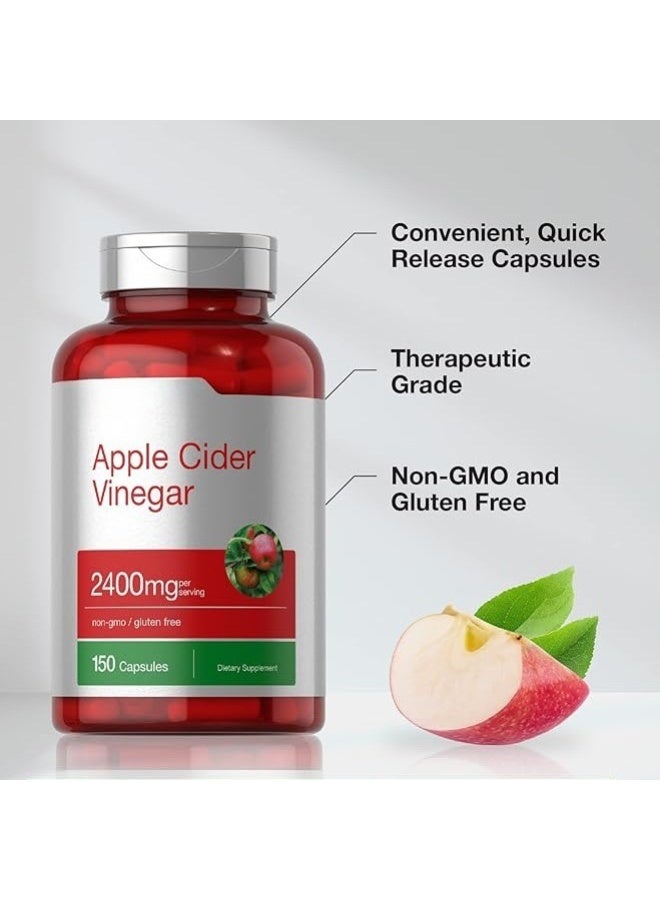 هرباخ كبسولات خل التفاح النباتية 2400 ملغ | 150 كبسولة | بنكهة التفاح الطبيعية | خالية من الكائنات المعدلة وراثياً وخالية من الغلوتين | بواسطة هورباخ - Image 3