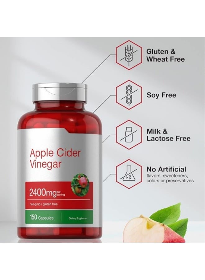 هرباخ كبسولات خل التفاح النباتية 2400 ملغ | 150 كبسولة | بنكهة التفاح الطبيعية | خالية من الكائنات المعدلة وراثياً وخالية من الغلوتين | بواسطة هورباخ - Image 2