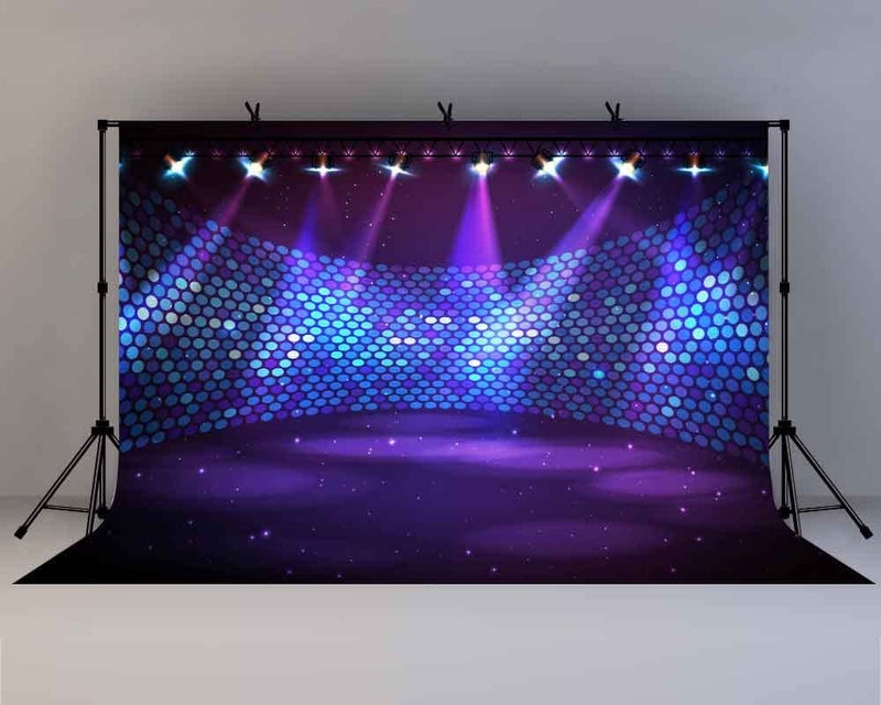 LYLYCTY Theater Stage Backdrop Spotlight Prom Photography Background Birthday Drama Play Music Show Party Decor Banner Photo Booth Studio Props