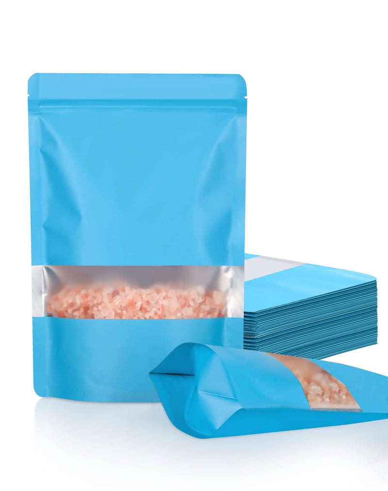 FireKylin 100 Pack Smell Proof Bags Resealable Bags with Matte Window Foil Pouch Stand Up Sealable Bags for PackagingBlue35 x 51