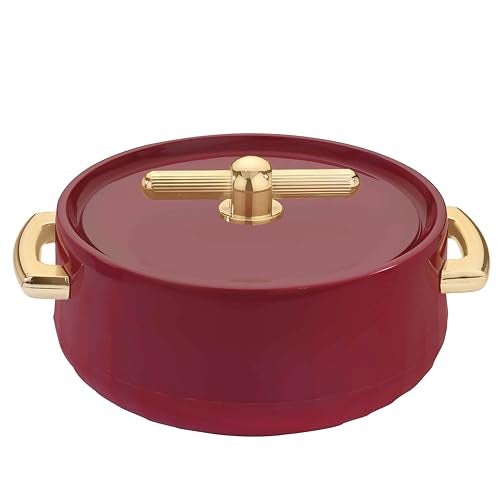 SELVEL Elegance Casserole | Advanced PU Insulation | Elegant Design Hot Pot | Hot Case Keeps Food Hot & Fresh for Hours | Serve Chapati, roti, Biryani and More (Royal Maroon, 1200) - Image 1