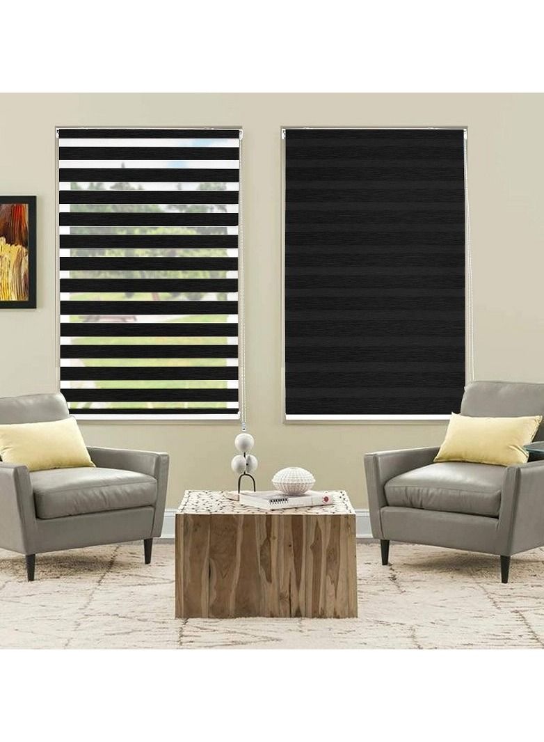 Home Gallery Zebra Blinds for Windows 140*200 cm Black - Image 1