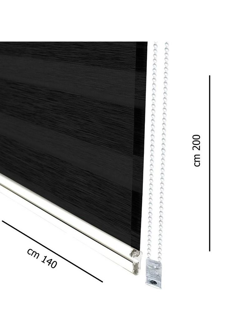 Home Gallery Zebra Blinds for Windows 140*200 cm Black - Image 4
