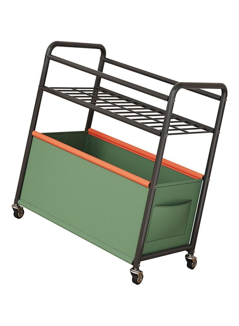 بلومنغ تايم صندوق ألعاب مزدوج الطبقات مع صناديق تخزين بعجلات، صندوق منظم قوي لألعاب الأطفال والكتب والحضانة - صندوق متحرك لغرفة اللعب وغرفة النوم وروضة الأطفال - Image 4