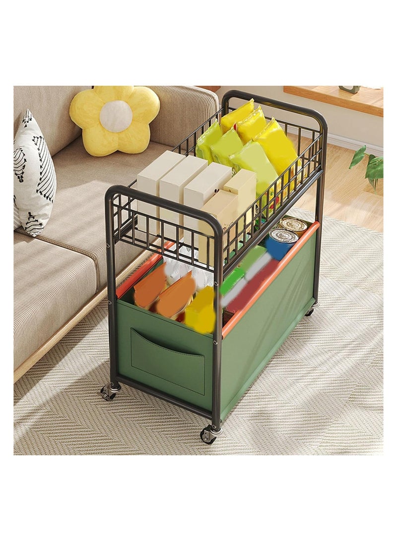 بلومنغ تايم صندوق ألعاب مزدوج الطبقات مع صناديق تخزين بعجلات، صندوق منظم قوي لألعاب الأطفال والكتب والحضانة - صندوق متحرك لغرفة اللعب وغرفة النوم وروضة الأطفال - Image 5