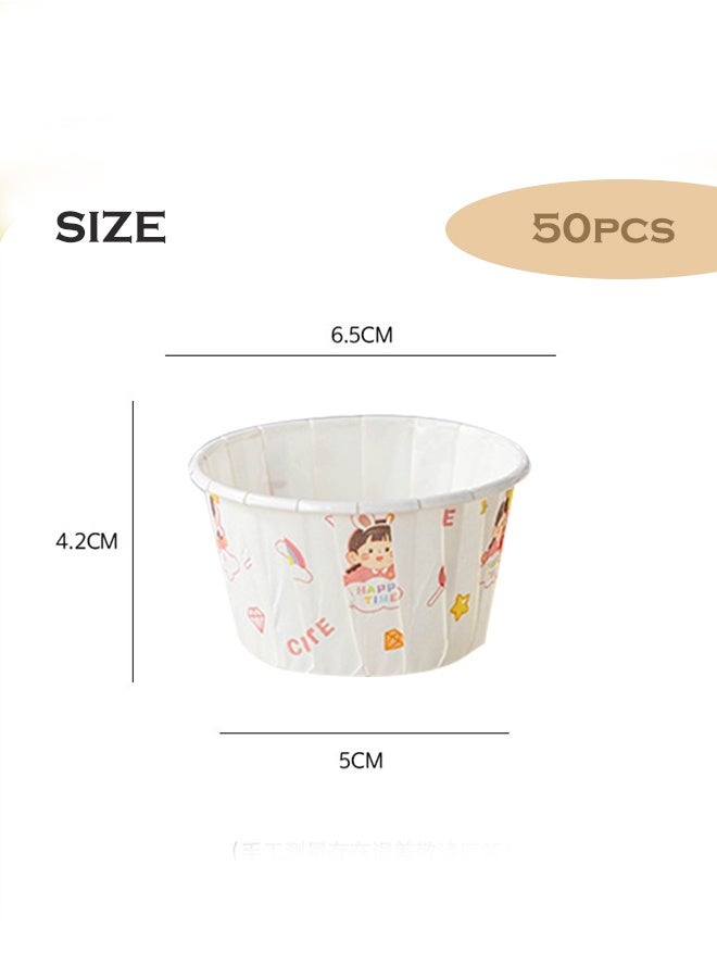50Pcs Disposable Cupcake Baking Cups, High Temperature Resistant Oil Proof Liner Parchment Paper Cupcake, Baking Wrappers Accessories and Birthday Party Decorations - Image 2