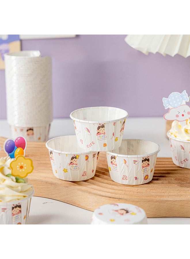 50Pcs Disposable Cupcake Baking Cups, High Temperature Resistant Oil Proof Liner Parchment Paper Cupcake, Baking Wrappers Accessories and Birthday Party Decorations - Image 1