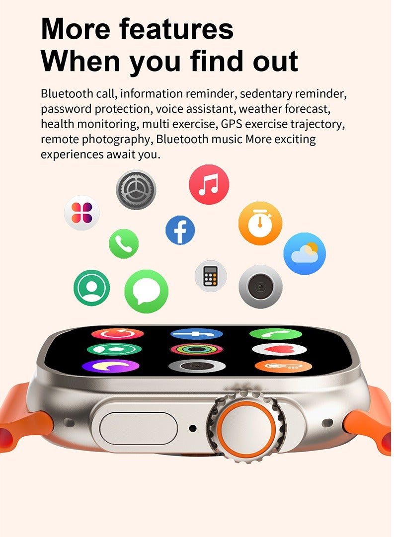 AROAQ T900 Ultra Bluetooth Calling Smart Watch, 2.2" Big Display Multifunctional Smart Sports Watch, 220mah Battery Waterproof Smart Wrist Watch with All Sports Features And Health Tracker, (White) - Image 4