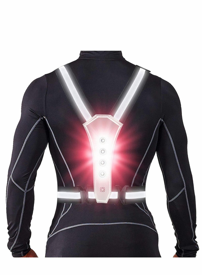 Y&D LED Reflective Running Vest for Runners, High Visibility Warning Lights with Adjustable Waist/Shoulder Men/Women Night Running, Walking, Cycling, Biking - Image 1