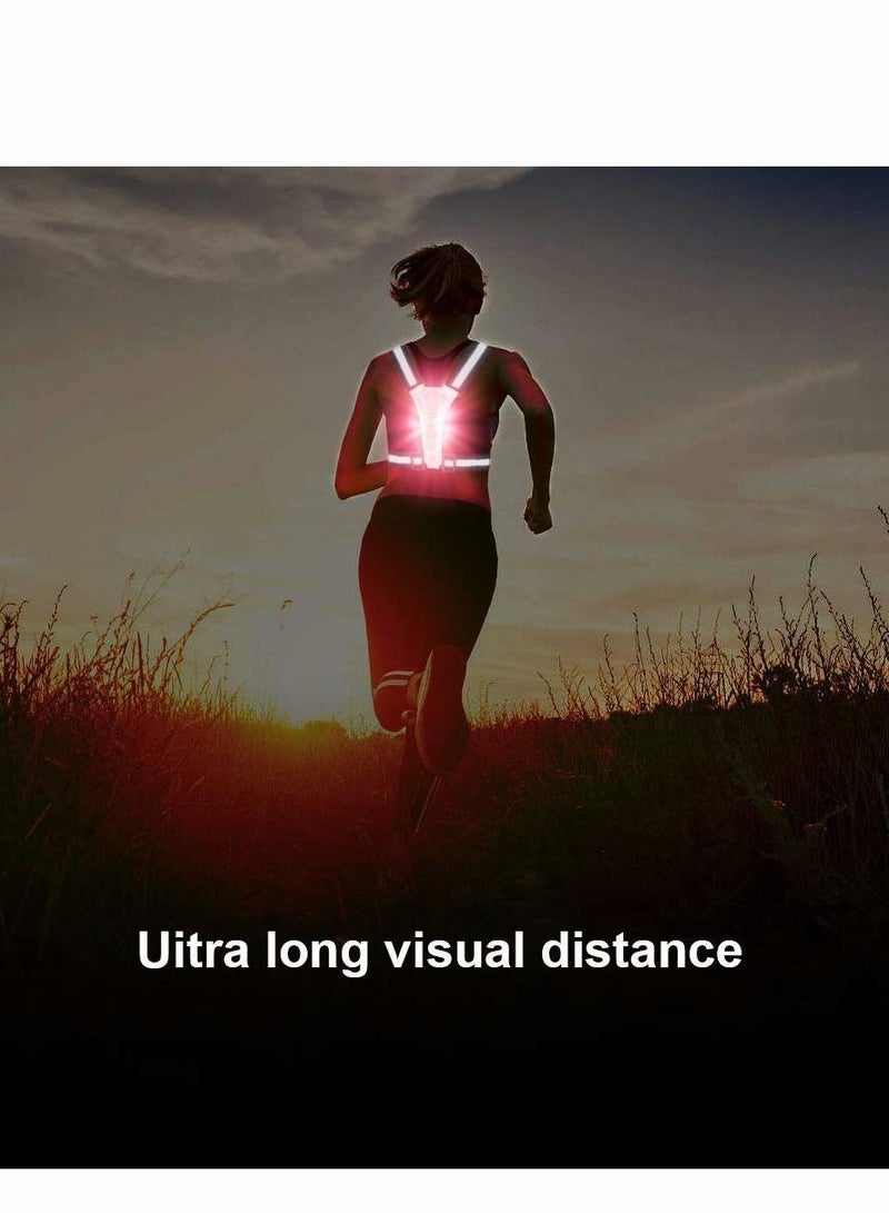 Y&D LED Reflective Running Vest for Runners, High Visibility Warning Lights with Adjustable Waist/Shoulder Men/Women Night Running, Walking, Cycling, Biking - Image 4