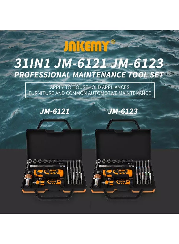 JAKEMY Jakemy 31 in 1 Professional maintenance tool set JM-6123 Color Ring Screwdriver Set Hand Tool Set for car & home  - Image 4