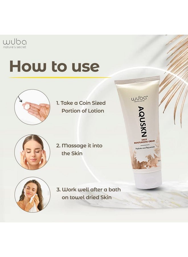 Wuba Nature's Secret - Aquskn Daily Moisturising Cream For Women & Men, Helps With Stretchmarks & Scars, Rejuvenate Face Cream, Benefits Of Shea Butter & Ashwagandha - 100Ml - Image 1