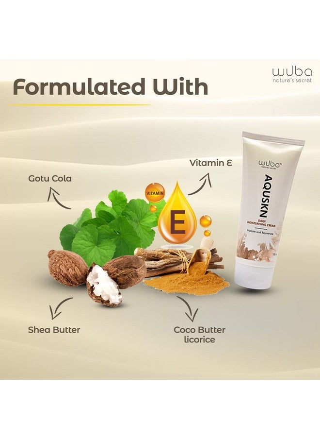 Wuba Nature's Secret - Aquskn Daily Moisturising Cream For Women & Men, Helps With Stretchmarks & Scars, Rejuvenate Face Cream, Benefits Of Shea Butter & Ashwagandha - 100Ml - Image 1