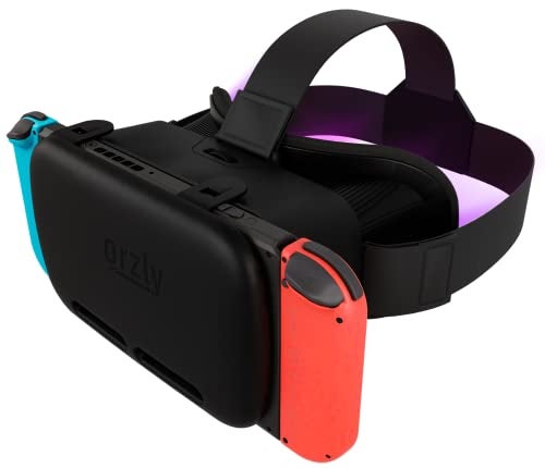 Orzly VR Headset Designed for Nintendo Switch & Switch OLED Console with Adjustable Lens for a Virtual Reality Gaming Experience and for Labo VR - Black - Gift Boxed Edition - Image 1