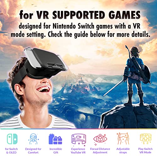 Orzly VR Headset Designed for Nintendo Switch & Switch OLED Console with Adjustable Lens for a Virtual Reality Gaming Experience and for Labo VR - Black - Gift Boxed Edition - Image 3