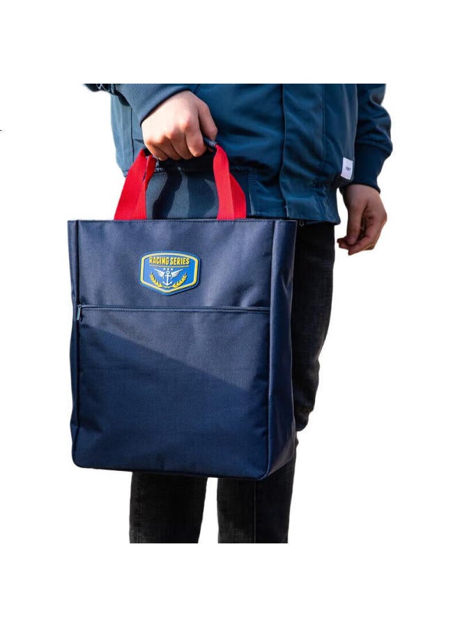 Deli Student Tutoring Bag, Large Capacity Book Bag, Multifunctional Handbag, Shopping Bag, Children'S Art Bag, Tutoring Backpack, Deep Blue School Gift - Image 3