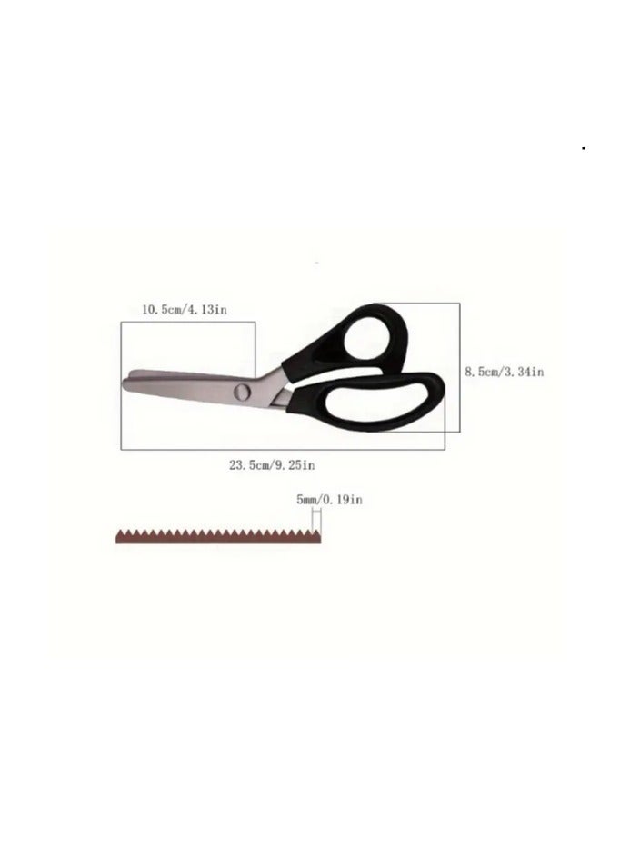 CHAINER Professional Stainless Steel Scissors, Serrated Scissors for Tailoring, Fabric and Leather Cutting Professional Work 23.5cm Silver - Image 5