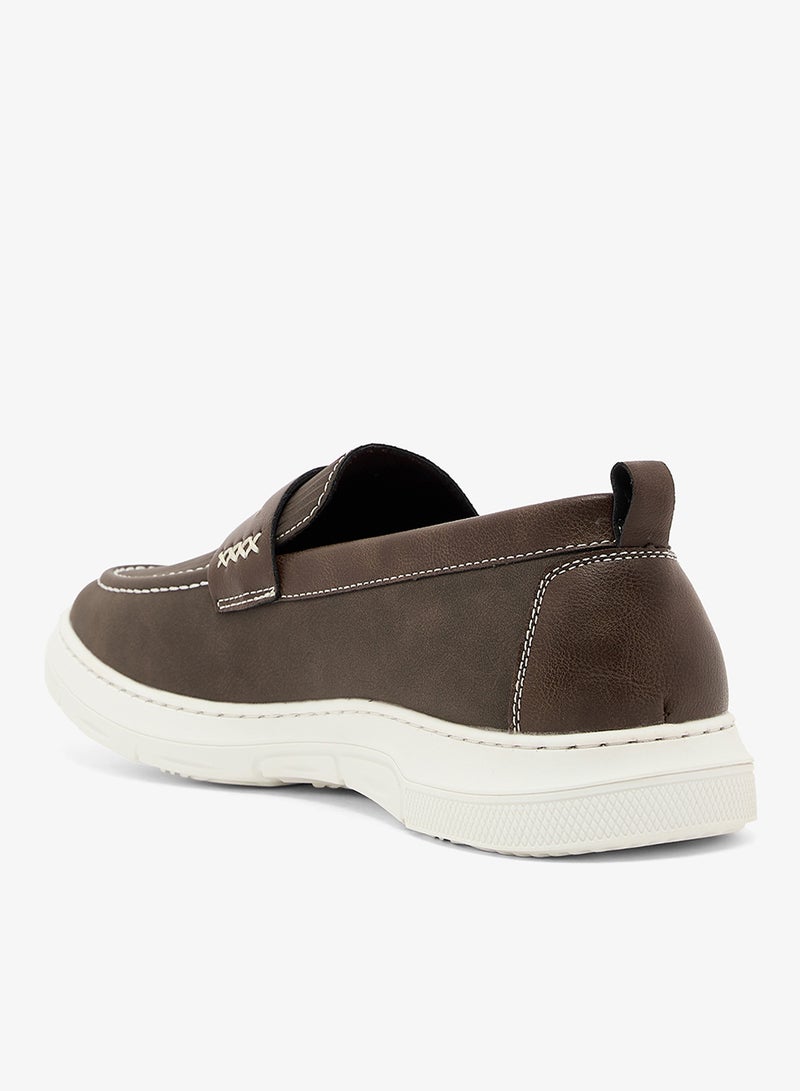 Robert Wood Textured Penny Loafers - Image 2