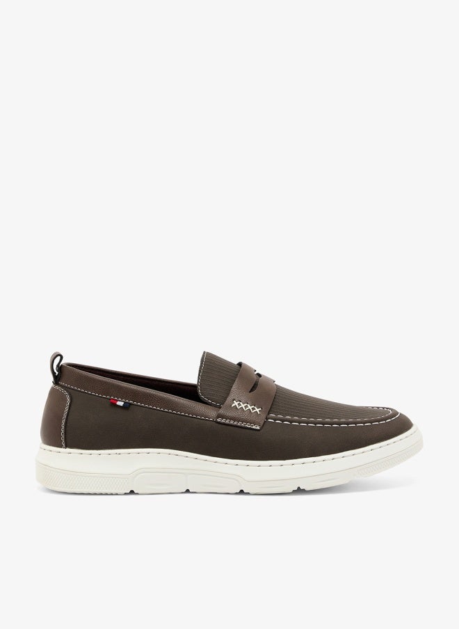Robert Wood Textured Penny Loafers - Image 1