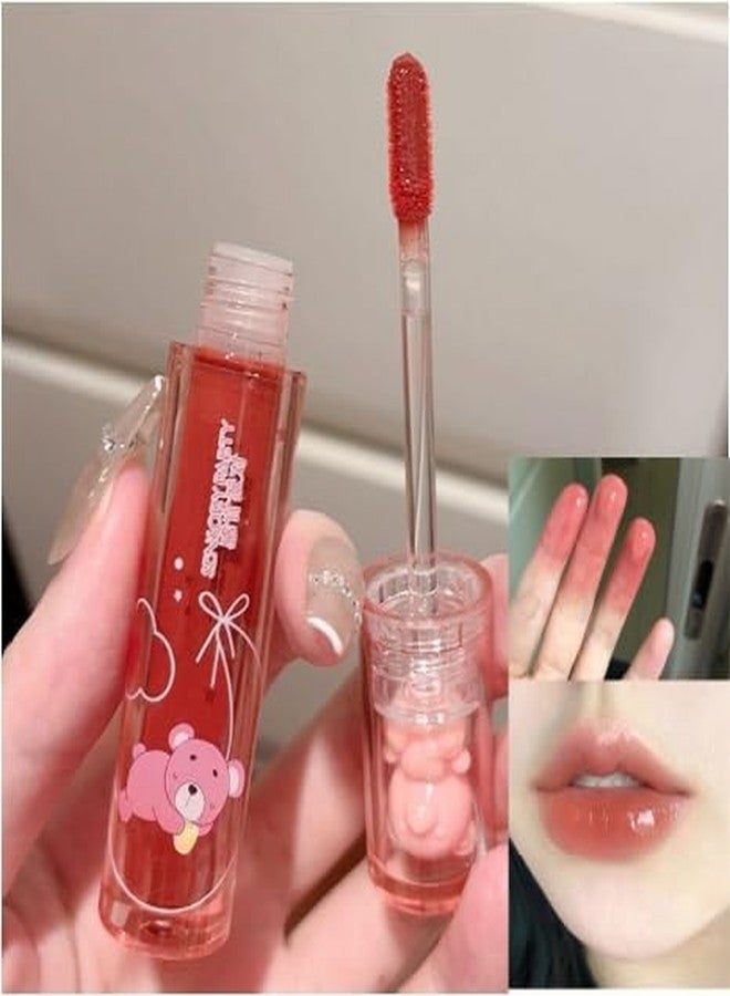 Grospe 6 Colors Bear Lip Gloss Set, Lip Glaze Jelly Lipstick Liquid Lipstick Cute Bear Lipgloss Plumping Lip Tint Moisturizing Waterproof Long Lasting Cheek Cosmetic Beauty Makeup - Image 2