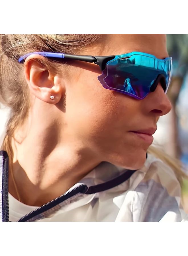 نظارات مضادة للوهب بإطار أسود وطبقة زرقاء، بإطار وعدسات من البولي كربونات المتين، أنيقة للأنشطة اليومية - Image 3