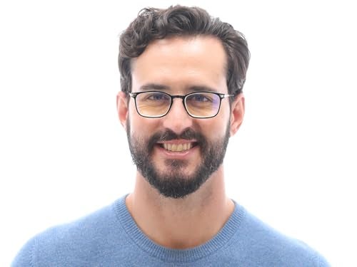 SAV Men’s Optitek E2109 Blue Light Reading Glasses – Blue Light Filtering, Plastic Frame Reading Glasses for Men, Black, 134mm, +1.25 - Image 2