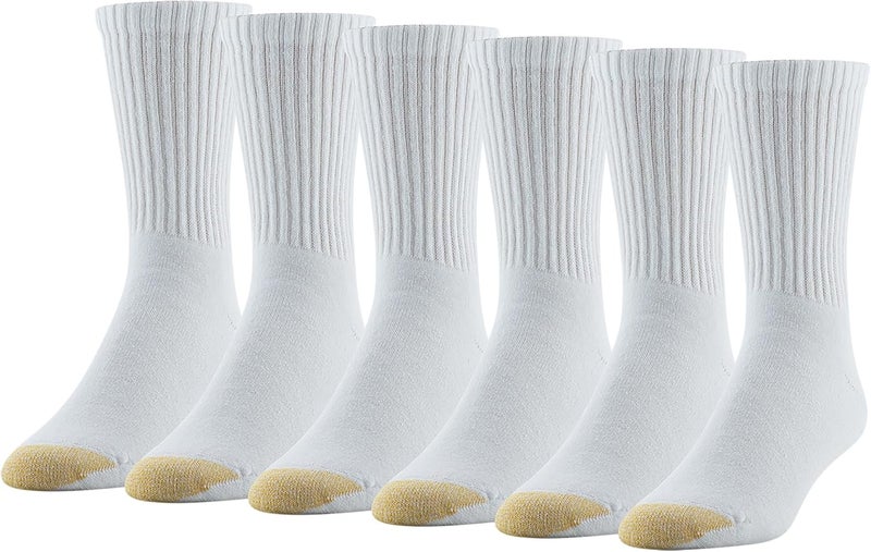 GOLDTOE Men's Cotton Blend Athletic Crew Socks, 6-pairs - Image 1