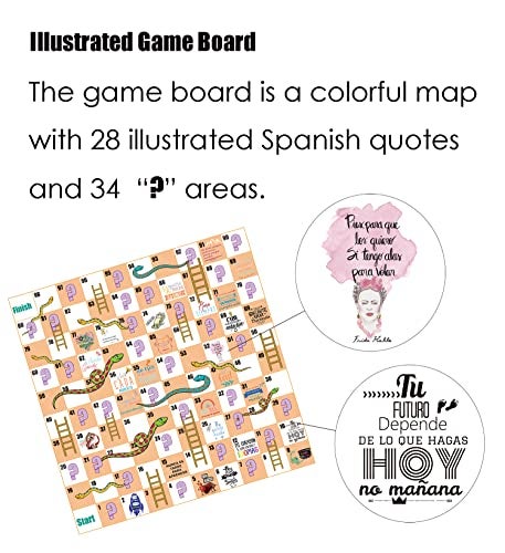 1step2dream Spanish Conversational SnakesLadders Board Game Spanish Learning Game for Kids Family Board Game - Image 5