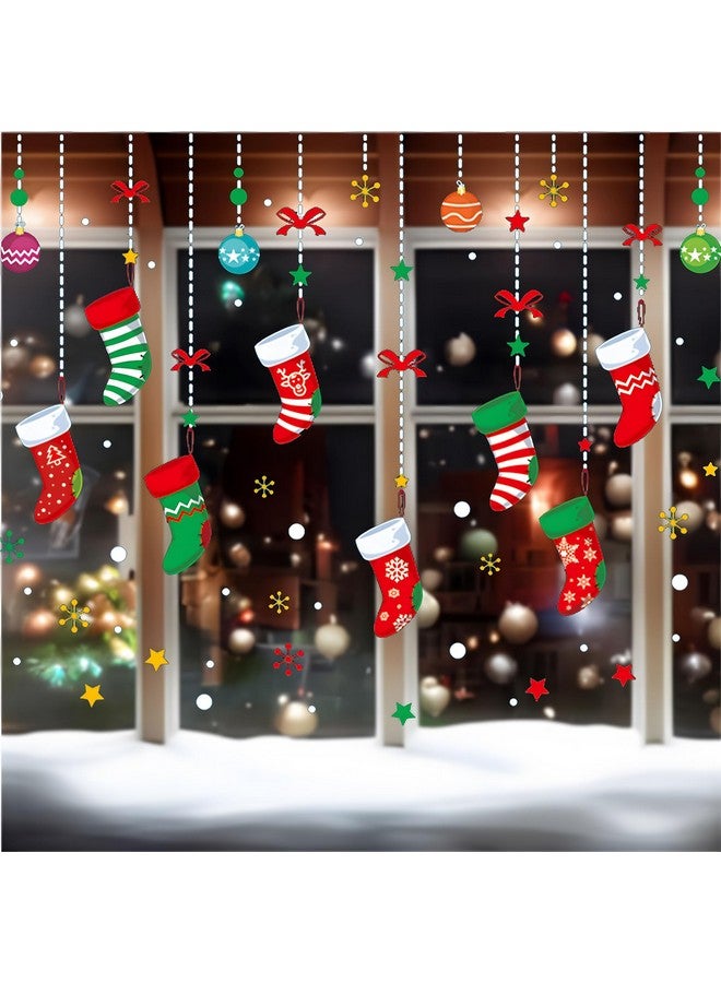 ONDY Merry Christmas Garter Window Glass Decoration Stickers 2025 New Holiday Removable Dress Up DIY Static Window Clings Decals for Living Room Bedroom Shop - Image 4