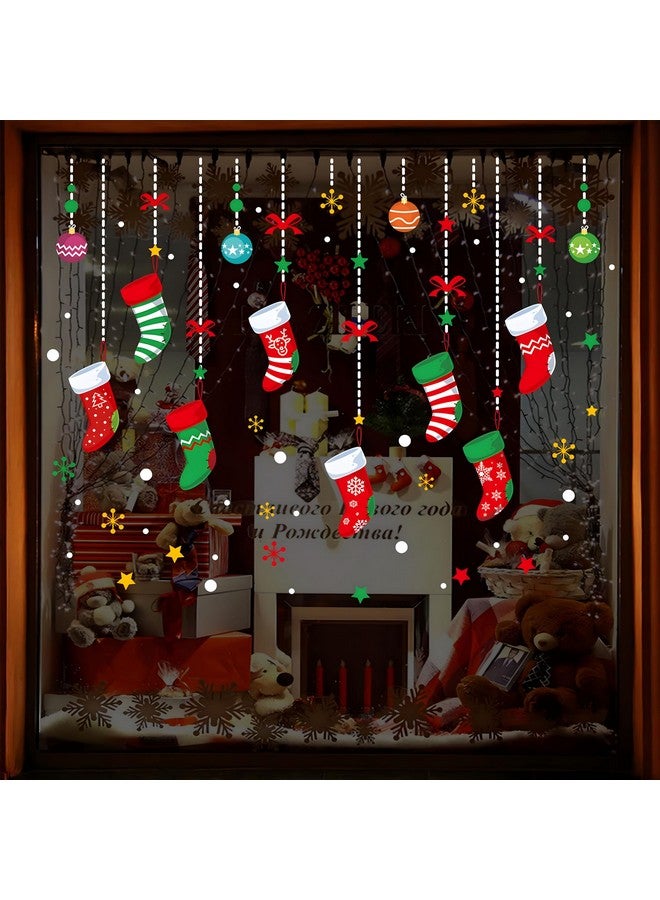 ONDY Merry Christmas Garter Window Glass Decoration Stickers 2025 New Holiday Removable Dress Up DIY Static Window Clings Decals for Living Room Bedroom Shop - Image 1