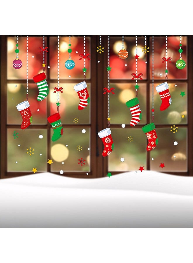 ONDY Merry Christmas Garter Window Glass Decoration Stickers 2025 New Holiday Removable Dress Up DIY Static Window Clings Decals for Living Room Bedroom Shop - Image 5