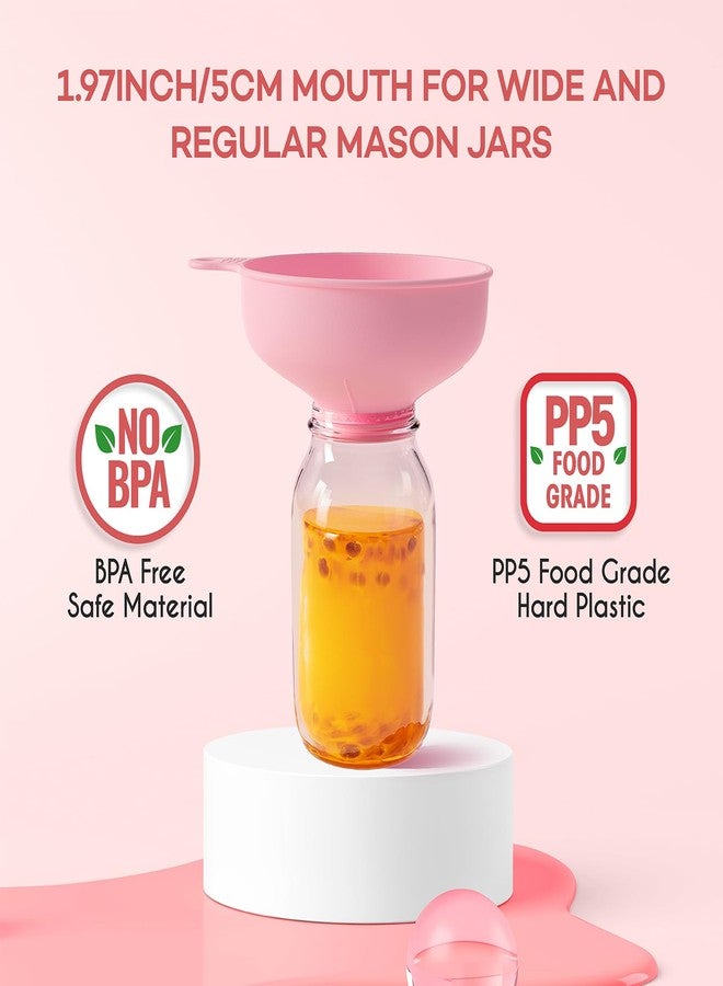 Pisol Wide Mouth Versatile Funnel, Canning Funnels for Kitchen Use, Food Grade Plastic Cooking Funnel Set with 4 Size Spouts and 2 Strainers for Filling Different Bottles and Bags, Pink - Image 5