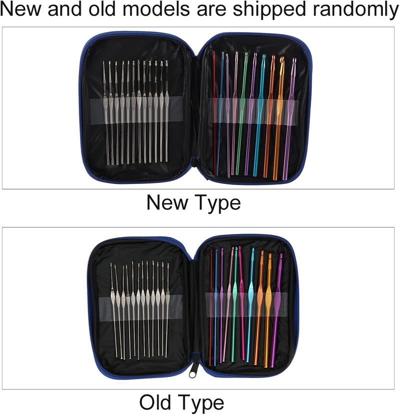 100PCS Crochet Hooks Set with TPR Handle, Aluminum Knitting Needles for DIY Craft, Ergonomic Sewing Tools Kit with Storage Bag for Beginners and Enthusiasts - Image 5