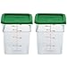 Cambro 4 Qt Food Storage Containers with Green Lid Ã¢â‚¬â€œ Set of 2 in Clear for Industrial and Kitchen Use, Pantry - Image 2