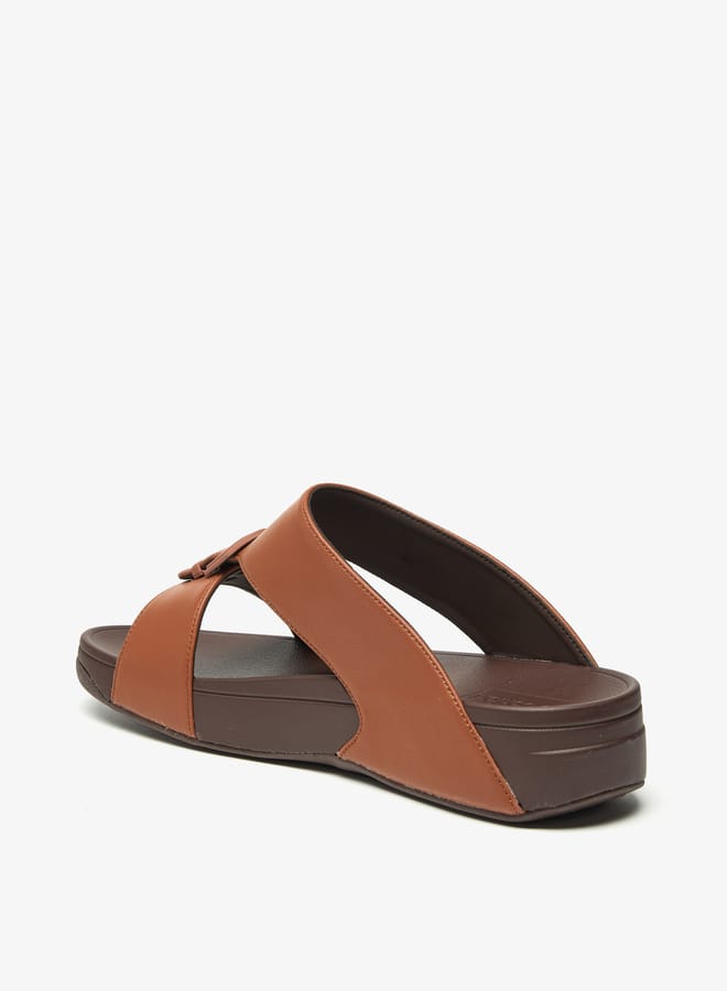 Le Confort Solid Slip-On Sandals with Buckle Accent  - Image 2