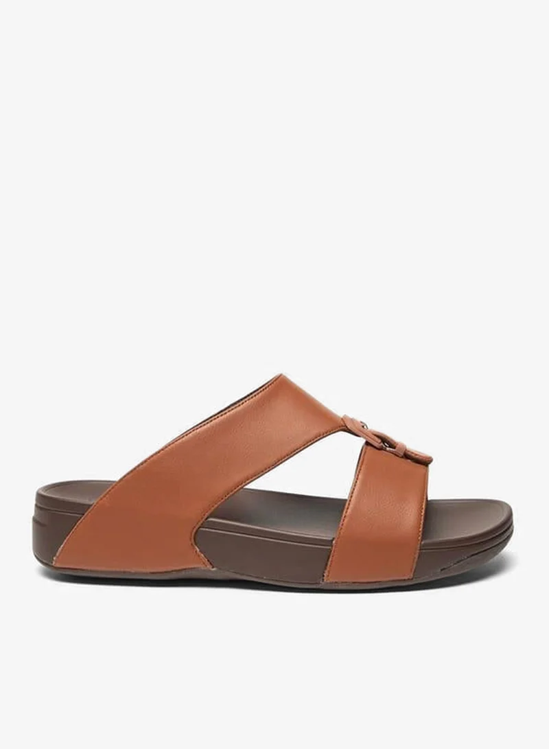 Le Confort Solid Slip-On Sandals with Buckle Accent