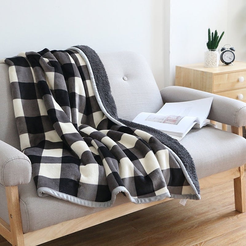 Ukeler Buffalo CheckPlaid Throw Blanket 6050 for Couch Ultra Soft Plush Flannel Fleece Sherpa Throw Bed Throws for Kids and Adult