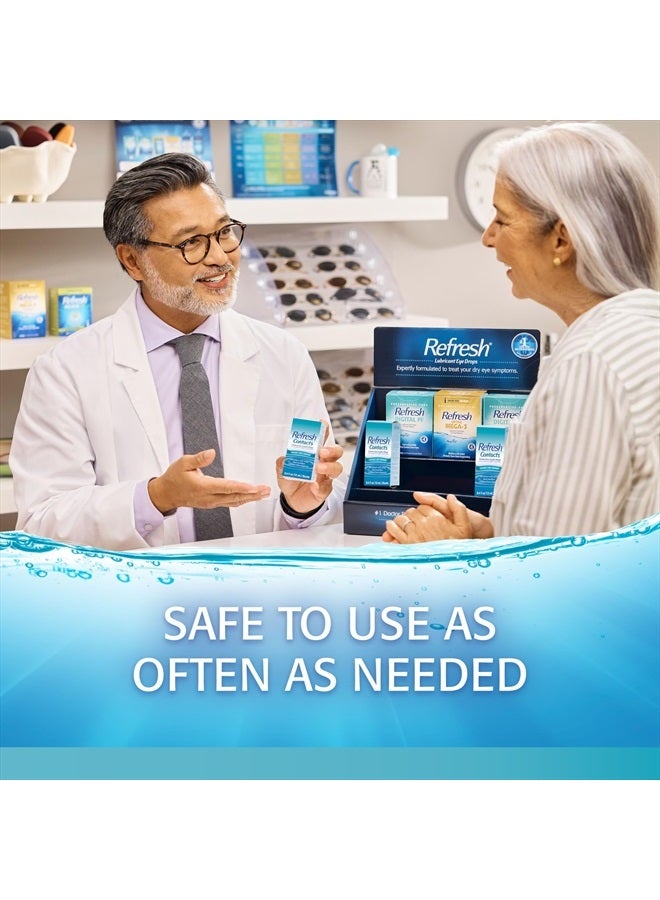 REFRESH عدسات لاصقة، قطرات للعين، عدسات لاصقة مريحة، زرقاء 0.4 أونصة سائلة معقمة - Image 3