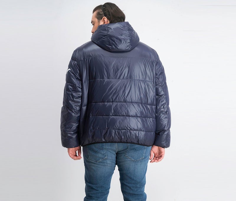 DKNY Men Big and Tall Hooded Puffer Jacket, Navy Blue - Image 2
